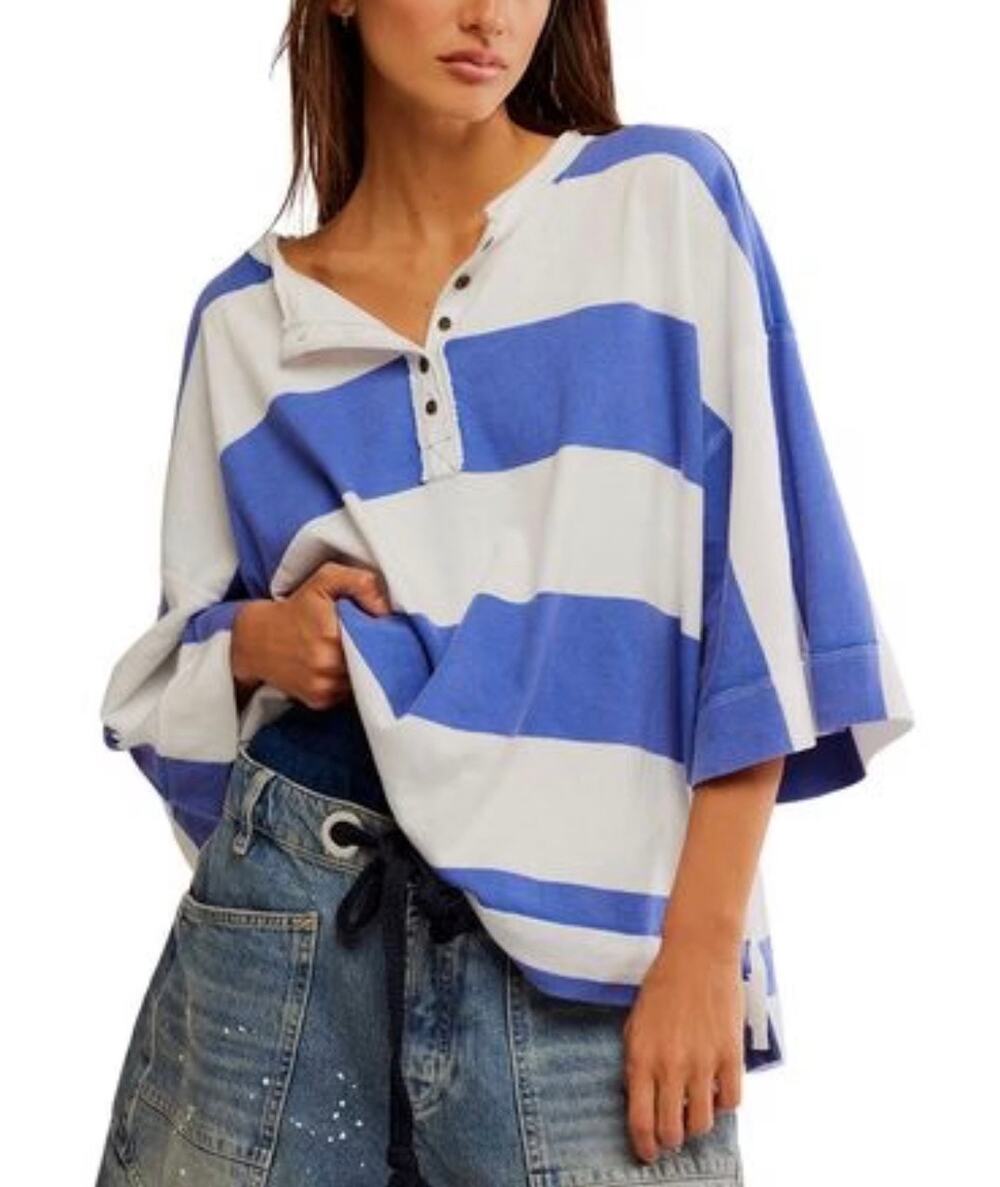 Free People We The Free Wonderful Tee Striped Oversized